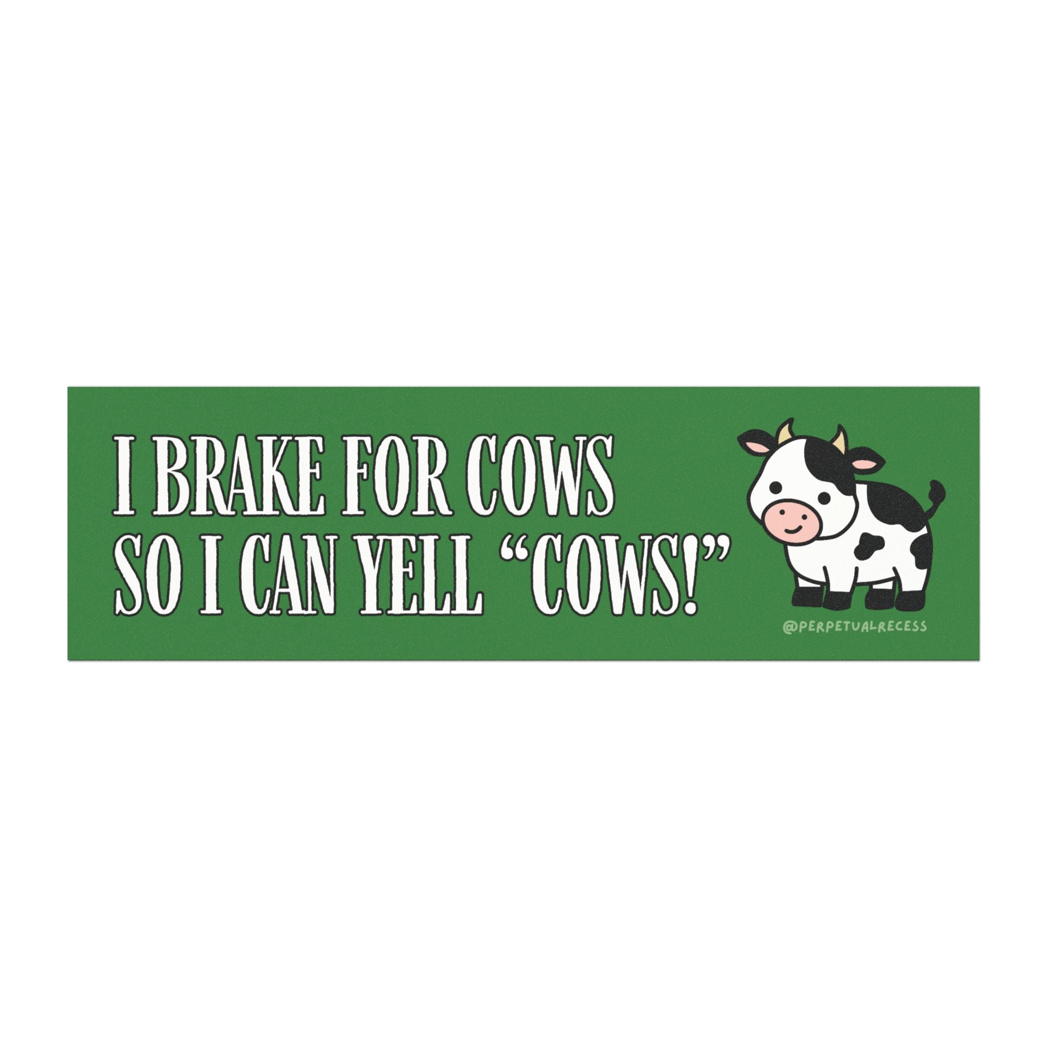 i brake for cows car decal