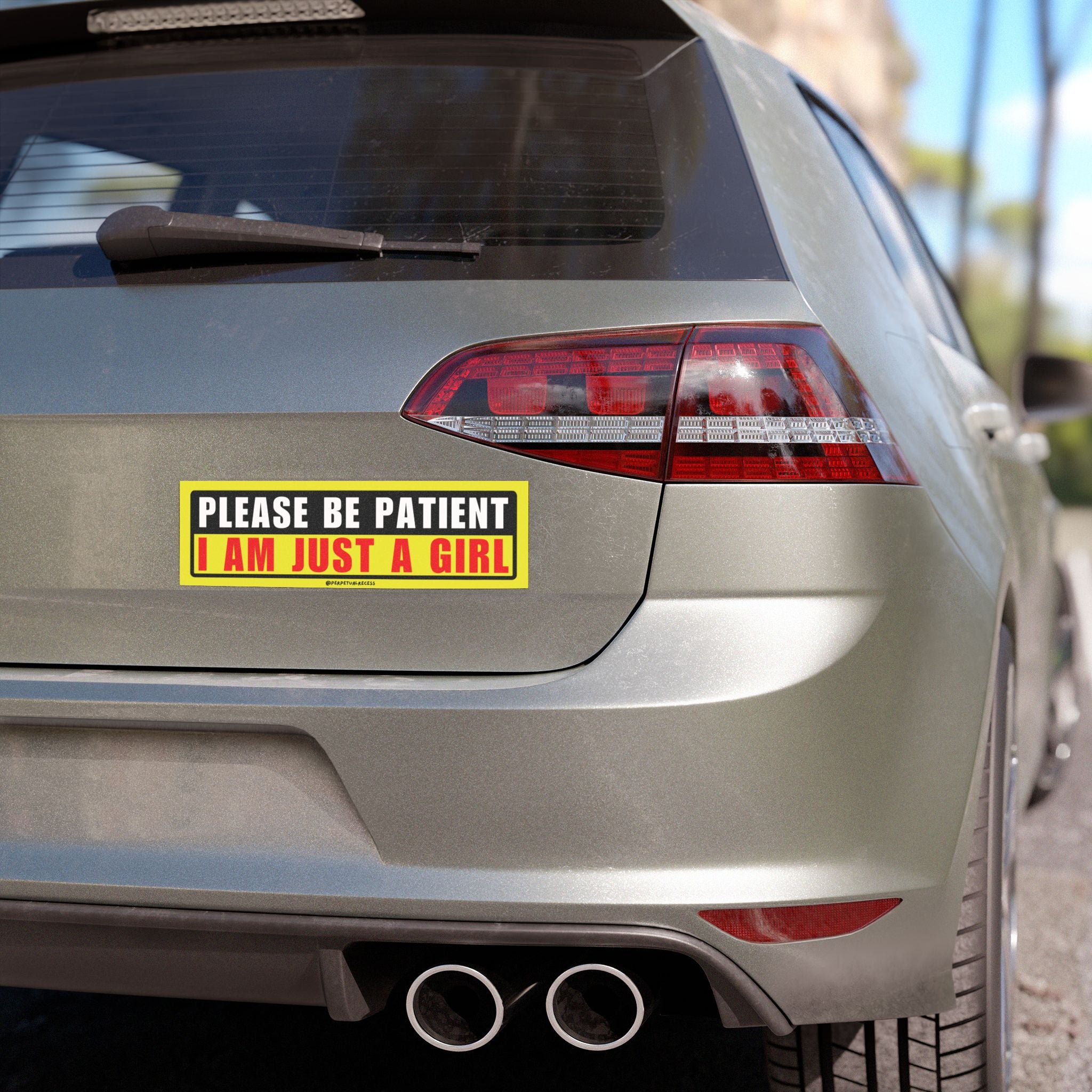 i am just a girl car decal