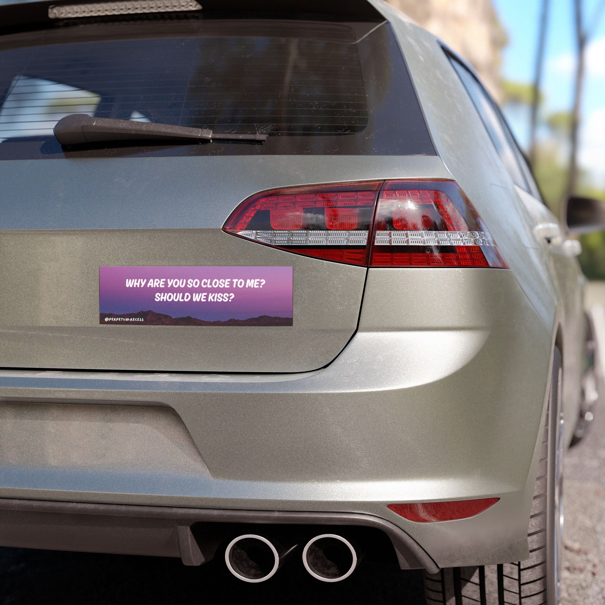 should we kiss car decal