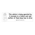 3 raccoons in a trench coat car decal