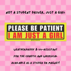 i am just a girl car decal