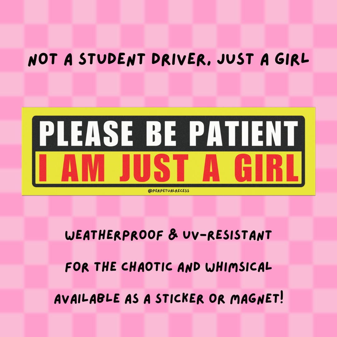 i am just a girl car decal