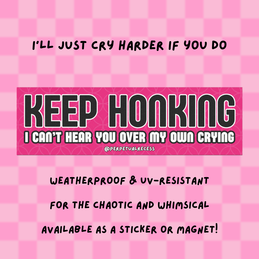 keep honking car decal