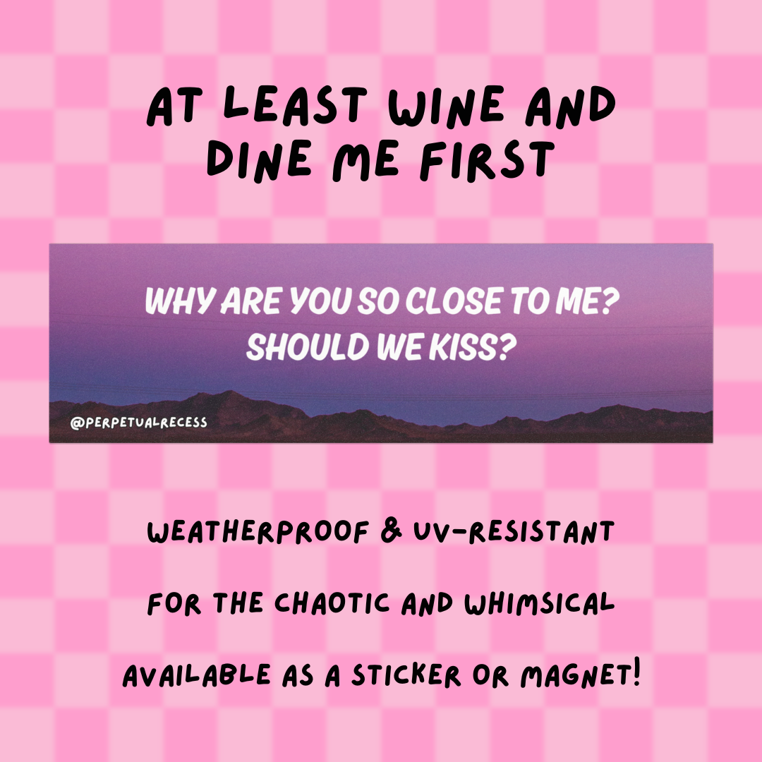 should we kiss car decal