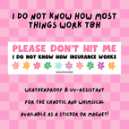 idk insurance car decal